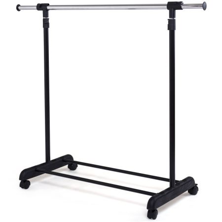 Perchero Colgador Soporte de Ropa Altura Longitud Ajustable Móvil con 4 Ruedas