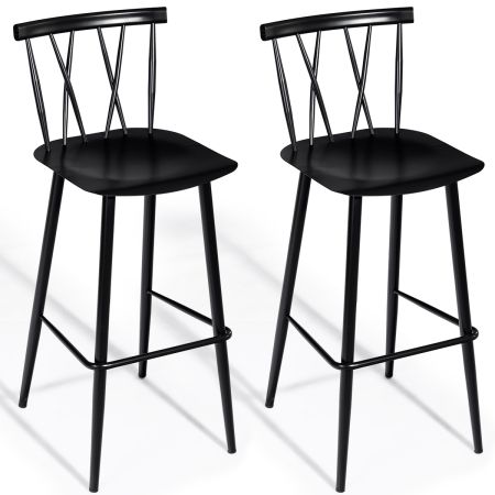 Costway Set de 2 Sillas Negro