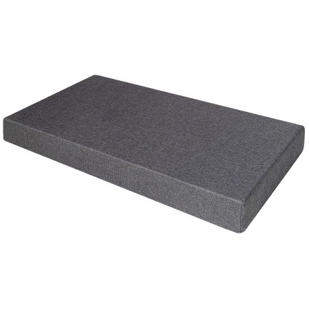 Cojín para Banco en Esponja de Alta Densidad con Cremallera para Niños Mayores y Adultos Negro y Gris 120 x 60 x 15 cm