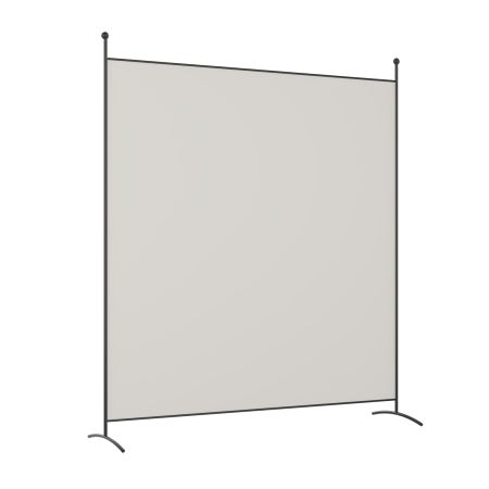 Biombo Separador Portátil Individual Panel con Pies Curvos Ligero y Fácil de Desplazar para Oficina Habitación Beige 180 x 186 cm