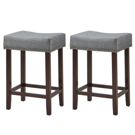 Costway Set de 2 Taburetes Saddle Gris