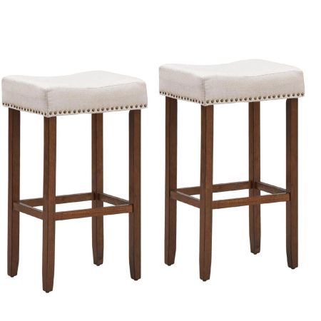 Costway Set de 2 Taburetes Saddle Beige