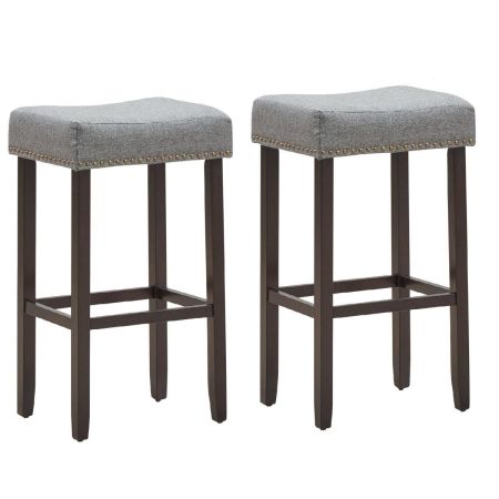 Costway Set de 2 Taburetes Saddle Gris