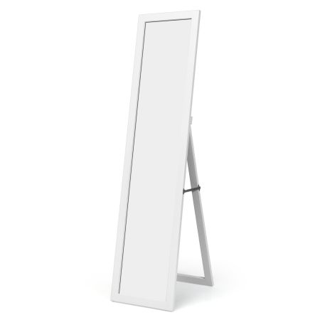Espejo de Cuerpo Entero Montado a la Pared con Estructura de Madera para Dormitorio Salón Entrada Blanco 37 x 50 x 155 cm