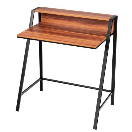 Escritorio para Ordenador con 2 Niveles para PC Laptop y Notebook para Pequeños Espacios 80 x 50,5 x 90,5 cm Café