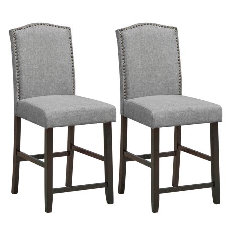 Costway 2 Taburetes con Altura Barra Gris