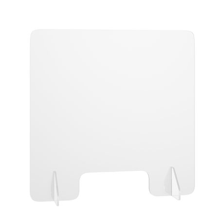 Pantalla Protectora 60 x 60 cm con 2 Soportes Removibles Divisor Portátil para Mostrador Oficina Escuela Transparente 