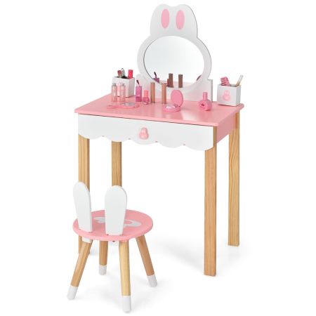 Costway Set Mesa y Silla para Niños Rosa