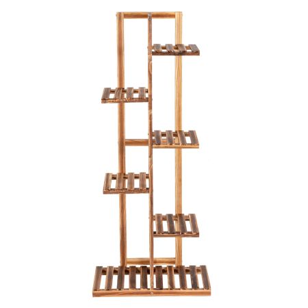 Costway Porta Plantas de Madera 6 Niveles para 7 Macetas Marrón