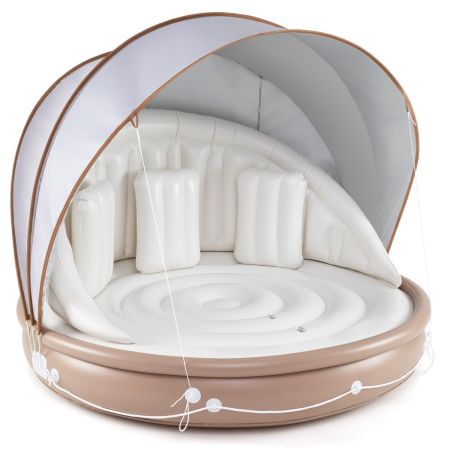 Isla flotante inflable con dosel