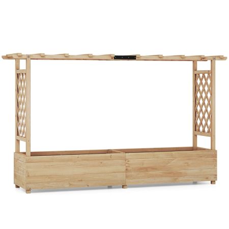 cama de jardín elevada con celosía y caja de plantación