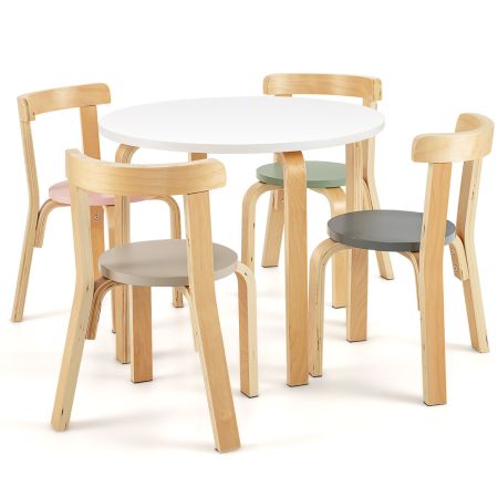 Costway Juego de Mesa y Sillas para Niños Multicolor