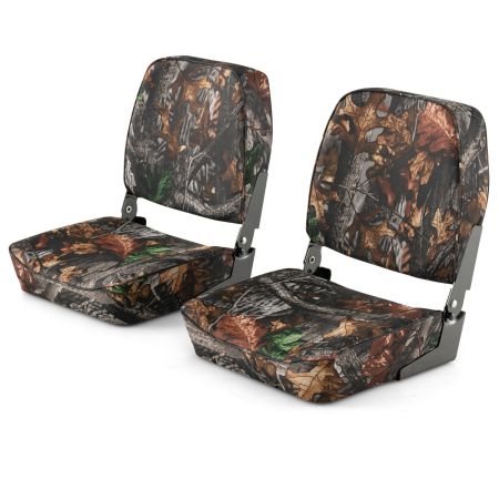 Conjunto de Asientos Plegables de 2 Piezas para Barcos Camuflaje