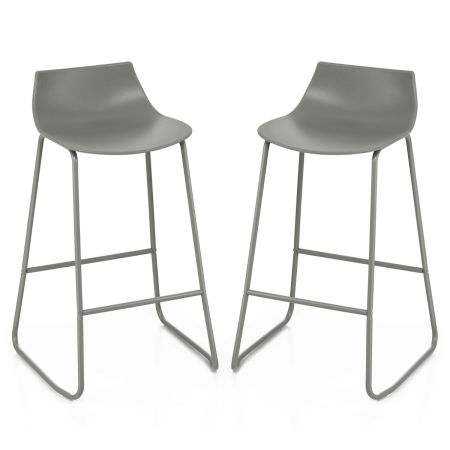 Juego de 2 Taburetes de Bar Gris