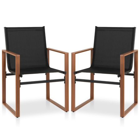 Juego de 2 Sillas de Comedor Negro