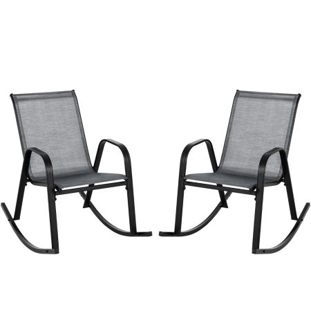 Juego de 2 Sillas Mecedoras Gris