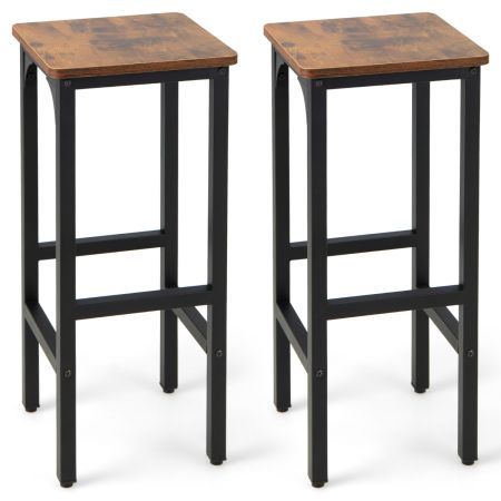 Juego de 2 Taburetes de Bar Marrón