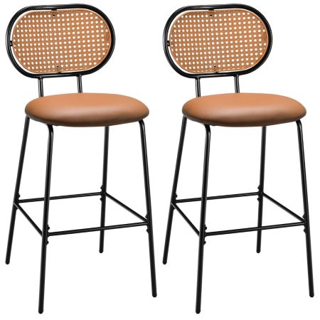 Juego de 2 Taburetes de Bar Marrón
