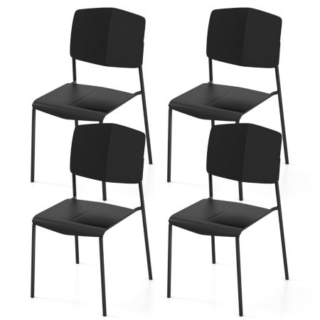 Juego de 4 Sillas sin Brazos Negro