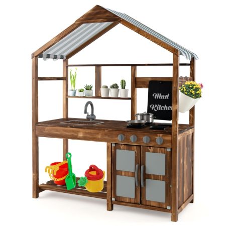 Cocina de barro al aire libre para niños