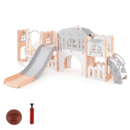 estructura de escalada y tobogán infantil Rosa