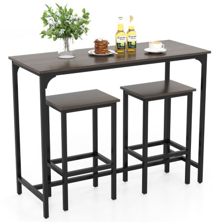 juego de mesa de bar industrial para 2 Gris