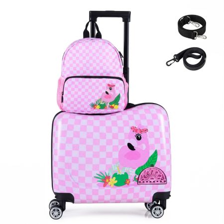 maleta para niños de viaje rosa claro