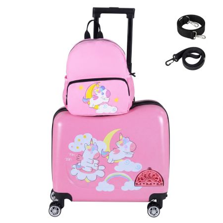 maleta para niños de viaje rosa