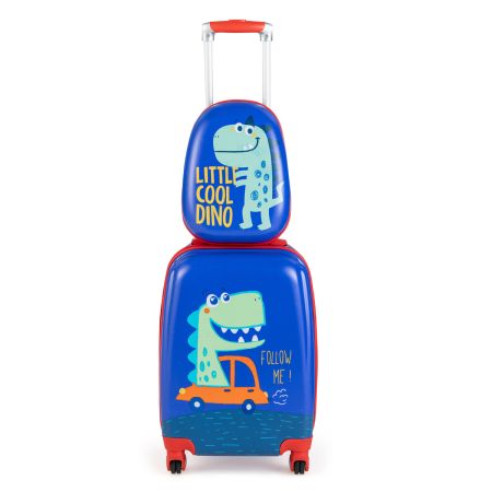 Costway Juego de Maletas para Niños Azul