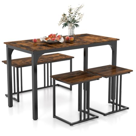 Costway Juego Muebles de Comedor Marrón