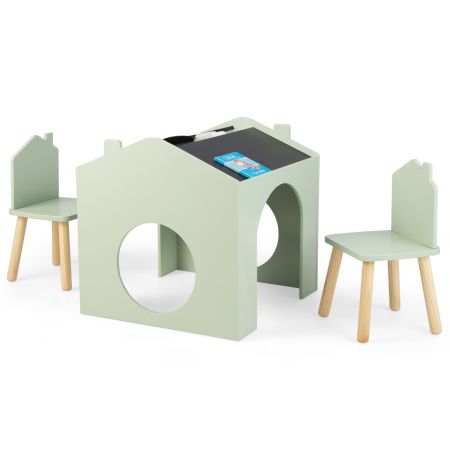 Juego de Mesa y 2 Sillas para Niños Verde