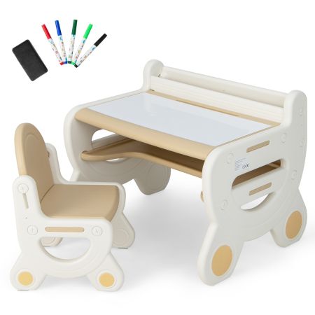 Juego de Mesa y Silla de Dibujo Infantil Marrón