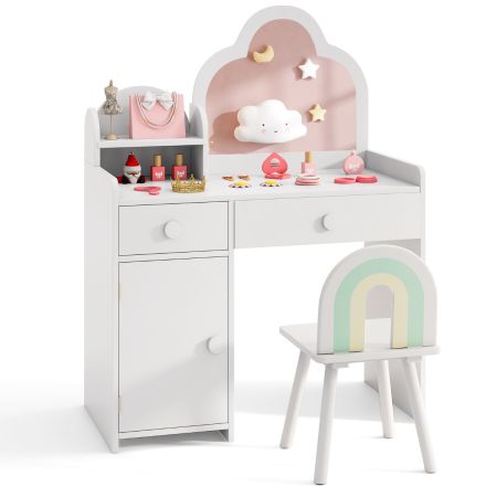 Juego de Mesa y Silla para Niñas Blanco
