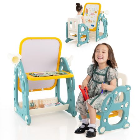 Caballete de arte para niños con silla
