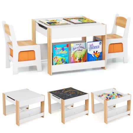 Juego de Mesa y Sillas Infantil Natural