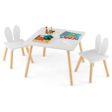 Juego de Mesa y Sillas Infantil Blanco