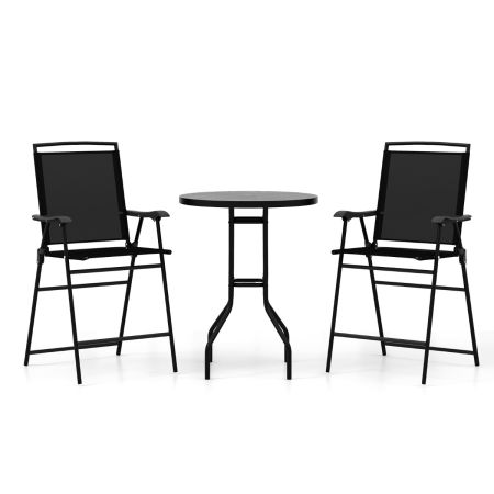  juego de 3 sillas de bar para patio