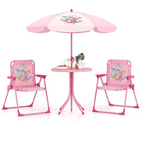 conjunto con sombrilla para niños al aire libre Rosa