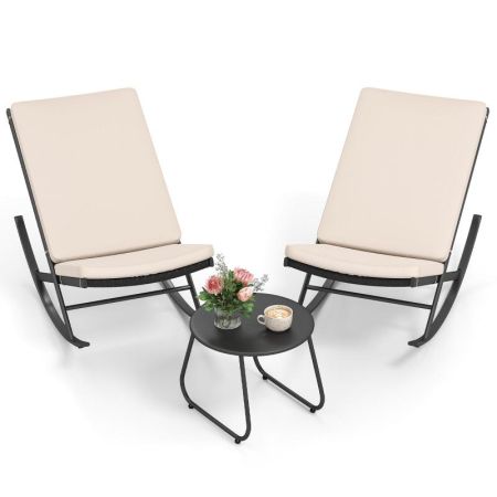 Conjunto 3 piezas mecedoras exterior
