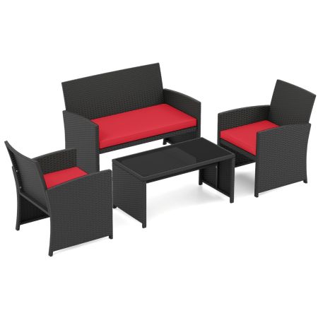 Juego de Muebles de Ratán 4 Piezas
