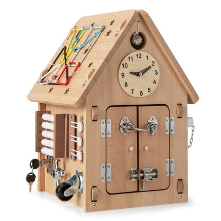 Tablero De Actividades De Madera Para Niños Pequeños Natural