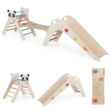 Set de Juego de Escalada Plegable con Bloques de Dibujos Animados y Tema de Panda
