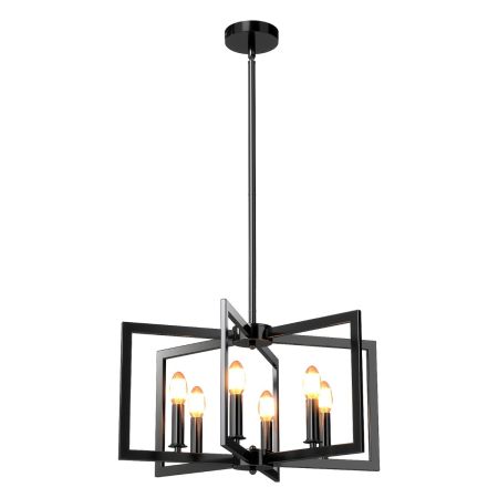 6 luces negro geométrica
