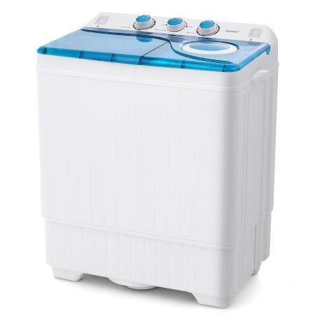 Costway Lavadora Semiautomática Azul y Blanco
