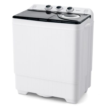 Costway Lavadora Semiautomática Negro + Blanco