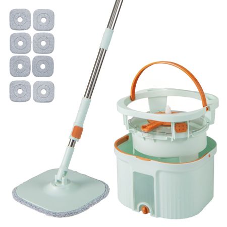Fregona giratoria con cubo de doble depósito para limpieza