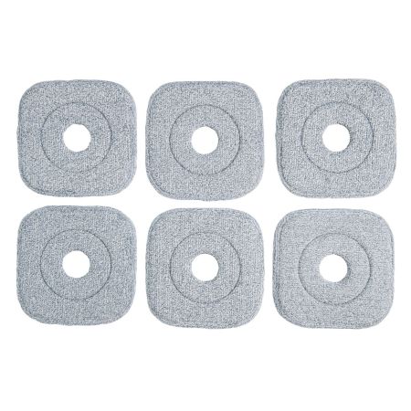Juego de 6 Piezas de Cabezas de Fregona de Repuesto Mopa de Recambio de Fregona de Microfibra Mopa de Limpieza Extraíble Gris