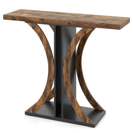 Mesa lateral rectangular industrial junto al sofá decorativa