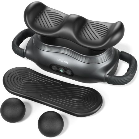 Pistola de Masaje de Tejido Profundo Masajeador Eléctrico Multifuncional con 3 Cabezas de Masaje 3 Modos 3 Intensidades Temporizador Negro