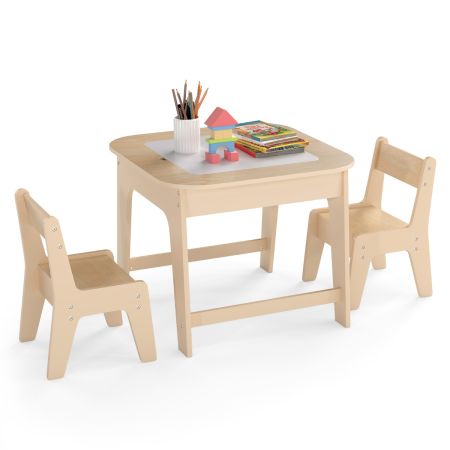 juego de muebles para niños de 3 piezas Natural